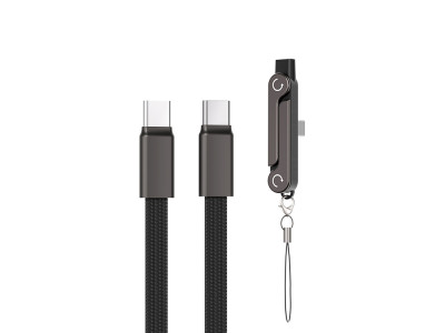 Opleten� d�tov� k�bel Mietubl MTB-DCTTPD11 s odn�mate�n�ch stojanom na telef�n 240W USB C- USB C 1,2m Black