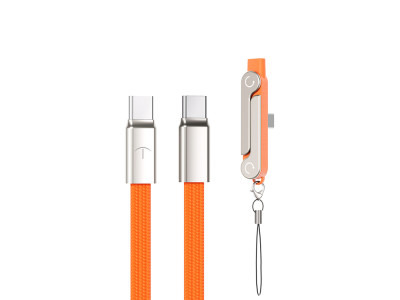 Opleten� d�tov� kabel Mietubl MTB-DCTTPD11 s odn�mate�n�ch stojanom na telef�n 240W USB C- USB C 1,2m Orange