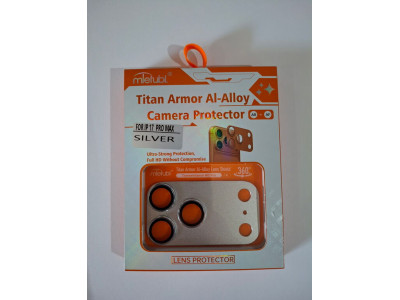 Skl��ko kamery s chr�ni�om objekt�vu z hlin�kovej zliatiny Titan Armor pre iPhone 17 Pro Max Silver