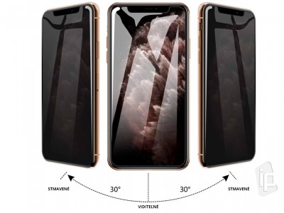 EIGER Mountain Privacy Glass "Case Friendly" - Anti-Spy tvrden sklo pre Apple iPhone 11 Pro / XS / X