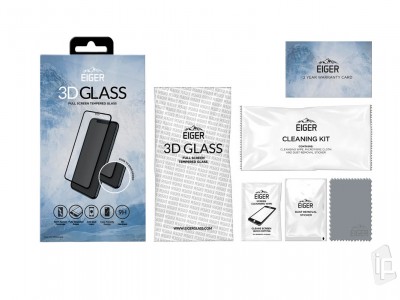 EIGER 3D Glass Full Screen (ern) - Temperovan ochrann sklo na cel displej pro Apple iPhone XS / X / iPhone 11 Pro