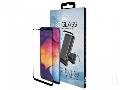 EIGER 3D Glass Full Screen (černé) - Temperované ochranné sklo na celý displej pro Samsung Galaxy A70