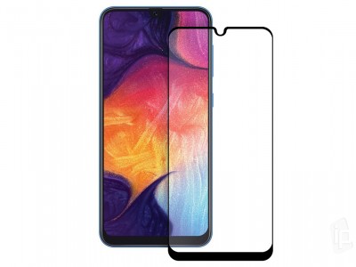 EIGER 3D Glass Full Screen (�ierne) - Temperovan� ochrann� sklo na cel� displej pre Samsung Galaxy A70 **AKCIA!!