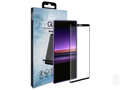 EIGER 3D Glass Full Screen (ierne) - Temperovan ochrann sklo na cel displej pre Sony Xperia 1 **VPREDAJ!!