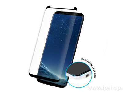 EIGER Case Friendly 3D Glass Black - tvrzen ochrann sklo na cel displej pro SAMSUNG Galaxy S8 Plus - ern **VPREDAJ!!