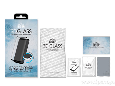 EIGER Case Friendly Tempered 3D Glass - tvrden ochrann sklo na cel displej pre SAMSUNG Galaxy S8 - ierne **VPREDAJ!!