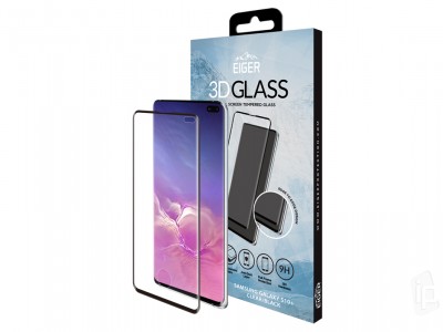 EIGER 3D Glass Case Friendly (ierne) - Temperovan ochrann sklo na displej pre Samsung Galaxy S10 Plus **AKCIA!!