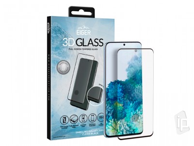 EIGER 3D Glass Edge to Edge (ierne) - Temperovan ochrann sklo na cel displej pre Samsung Galaxy S20 Plus