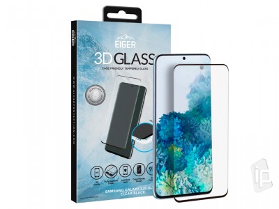 EIGER 3D Glass Case Friendly (ierne) - Temperovan ochrann sklo na displej pre Samsung Galaxy S20 Plus