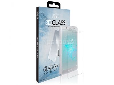 EIGER 3D Glass Full Screen - Temperovan tvrden ochrann sklo na cel displej pre Sony Xperia XZ2 Compact - re