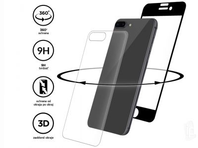 Eiger 3D 360 Glass (ern/ir) - Tvrden sklo pro na predn a zadn stranu pro Apple iPhone 8 Plus **AKCIA!!