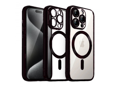 Glitter MagSafe Ultra Clear (černá) – Ochranný kryt (obal) s podporoou MagSafe pro Apple iPhone 12 Pro