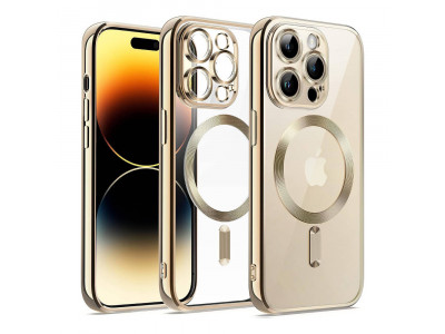 Glitter MagSafe Ultra Clear (zlatá) – Ochranný kryt (obal) s podporou MagSafe pre Apple iPhone 15 Pro