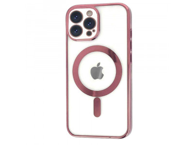 Glitter MagSafe Ultra Clear (ru�ov�) � Ochrann� kryt (obal) s podporou MagSafe pre Apple iPhone 15 Pro Max