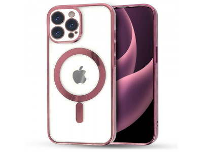 Glitter MagSafe Ultra Clear (ru�ov�) � Ochrann� kryt (obal) s podporou MagSafe pre Apple iPhone 15 Pro Max