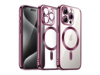 Glitter MagSafe Ultra Clear (růžová) – Ochranný kryt (obal) s podporou MagSafe pro Apple iPhone 15 Pro Max