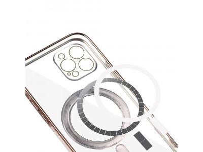 Glitter MagSafe Ultra Clear (zlat)  Ochrann kryt (obal) s podporou MagSafe pre Apple iPhone 15 Pro Max