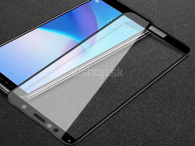 Temperovan� tvrden� sklo (sklenen� f�lia) na displej Huawei Y7 Prime 2018 - �ierne