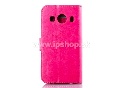 Puzdro Basic Stand Wallet Pink (ru�ov�) pre Samsung Galaxy Ace 4 (SM-G357FZ) + f�lia na displej