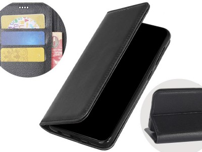 Elegance Stand Wallet Black (ierne) II. - Peaenkov puzdro na Samsung Galaxy A20e