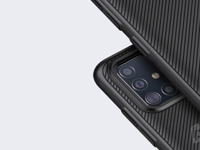 Slim CamShield (ierny) - Plastov kryt (obal) s ochranou kamery na Samsung Galaxy A51
