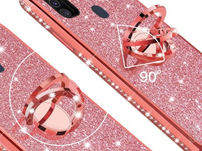 Diamond Glitter Ring (ruov) - Ochrann kryt (obal) s driakom na Samsung Galaxy M21 / M30s
