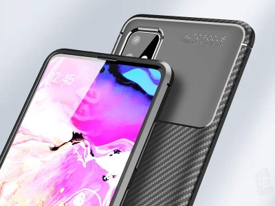 Carbon Fiber Black (ern) - Ochrann kryt (obal) pro Samsung Galaxy Note 10 Lite