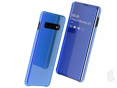Mirror Flip Cover (modr) - Zrkadlov puzdro pre Samsung Galaxy S10