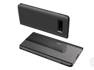 Mirror Standing Cover (ierne) - Zrkadlov puzdro pre Samsung Galaxy S10 Plus
