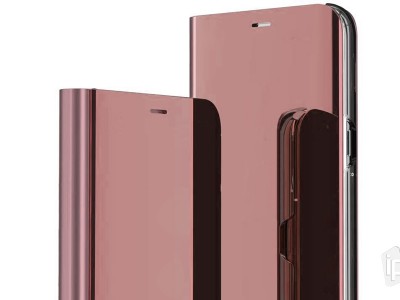 Mirror Standing Cover (ružové) - Zrkadlové puzdro pre Xiaomi Redmi 8A