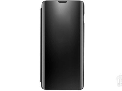 Mirror Standing Cover (ierne) - Zrkadlov puzdro pre Samsung Galaxy A70