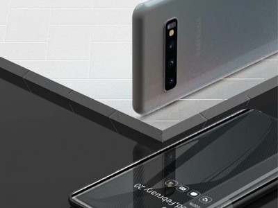 Mirror Flip Cover (modr) - Zrkadlov puzdro pre Samsung Galaxy S10