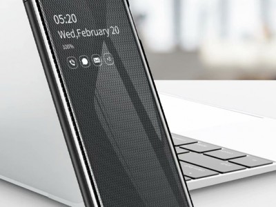 Mirror Flip Cover (ierne) - Zrkadlov puzdro pre Samsung Galaxy S10