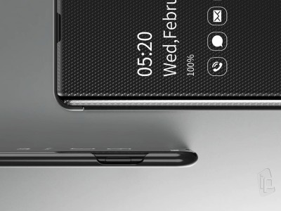 Mirror Flip Cover (ierne) - Zrkadlov puzdro pre Samsung Galaxy S10