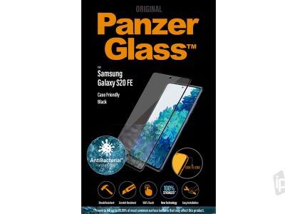 PanzerGlass SMAPP AB CF Black (ierny) - Tvrden sklo na displej antibakterilnou vrstvou na Samsung Galaxy S20 FE