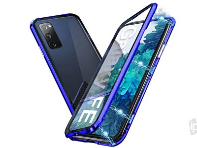 Magnetic Shield 360 Blue (modr) - Magnetick kryt s tvrdenm sklom vpredu aj vzadu na Samsung Galaxy S20 FE