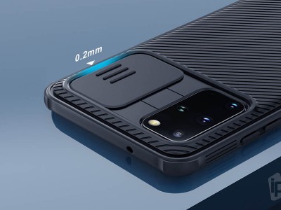 Slim CamShield (ierny) - Plastov kryt (obal) s ochranou kamery na Samsung Galaxy S20 Plus **AKCIA!!