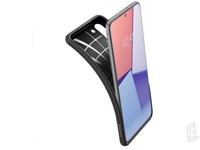 Spigen Liquid Air (ierny) - Luxusn ochrann kryt (obal) na Samsung Galaxy S21