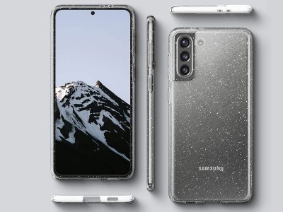 Spigen Liquid Crystal Glitter (ir) - Luxusn ochrann kryt na Samsung Galaxy S21