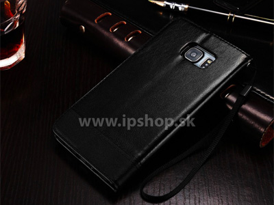 Koen pouzdro Elegance Stand Wallet Black - pouzdro pro Samsung Galaxy S7 Edge ern