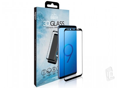 EIGER Case Friendly 3D Glass - Temperovan tvrden ochrann sklo na displej pre Samsung Galaxy S9 ierne **AKCIA!!