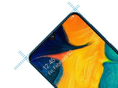 2.5D Glass - Tvrden� ochrann� sklo s pokryt�m cel�ho displeja pre Samsung Galaxy A50 / A30s (�ierne)