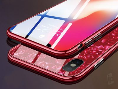 Luxury Glass Defender Pink (ruov) - Ochrann obal (kryt) s temperovanm sklom pre Apple iPhone X / XS