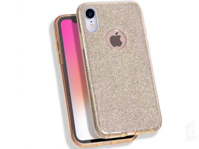 TPU Glitter Case (zlat) - Ochrann glitrovan kryt (obal) pre Apple iPhone XR
