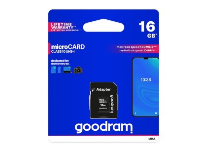 GOODRAM Pamäťová karta Micro SD - 16GB (100mb/s) + adaptér