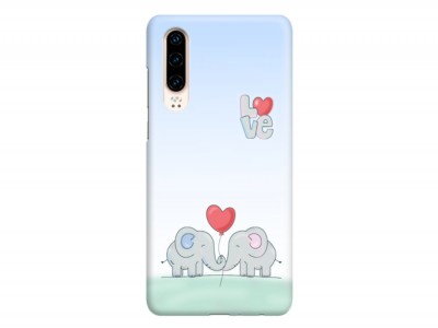 Plastov kryt (obal) Elephants in Love pro Huawei P30