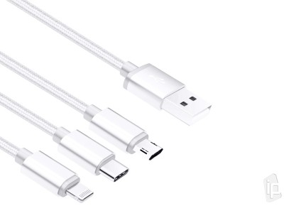 3v1 - Nab�jac� k�bel USB - USB-C / Lightning / Micro USB (1m) **AKCIA!!
