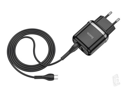 Hoco N4 nabjaka (2.4A) s 2x USB portom pre dulne nabjanie + Nabjac kbel USB/Micro USB (1m)
