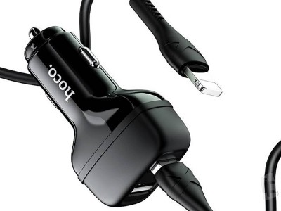 Hoco Z36 Dual Charger (2.4A)  Autonabjaka s 2x USB portom a 1x USB-Lightning kblom (1m)