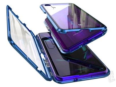 Magnetic Shield 360 Metallic Blue (modr) - Magnetick kryt s obojstrannm sklom na Honor 20 / Huawei Nova 5T